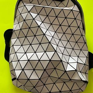 Geometric backpack black and white